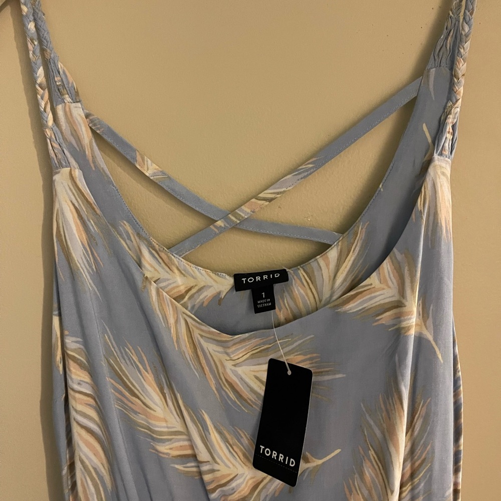 Torrid size 2 blue feather dress. New with tag - Picture 2 of 5